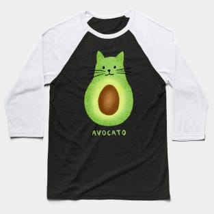 Dramabite Avocato Funny Cute Cat Avocado Gift For Vegan And Cat Lover T-Shirt Baseball T-Shirt